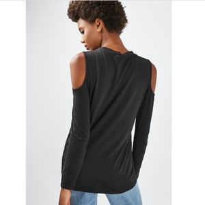 Topshop Cold Shoulder Long Sleeve Tee Shirt